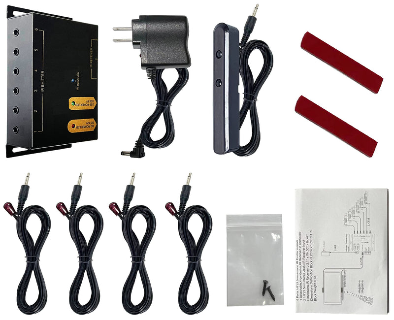 IR Repeater Kit, ir Repeater System，IR Remote Control Extender .Supports up to 100 feet， Dual Sensors Receiver