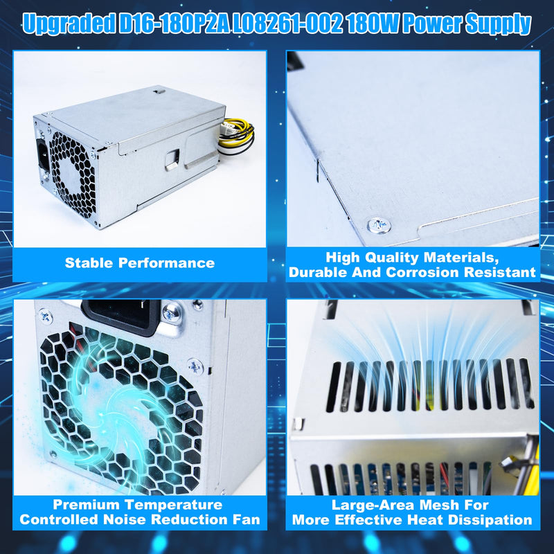 Upgraded D16-180P2A L08261-002 180W Power Supply Compatible with HP ProDesk 800 G3 600 G3 SFF L08261-001 901763-002 901765-003 901761-003 901764-003 901763-001 901762-002 901771-004 180W PSU