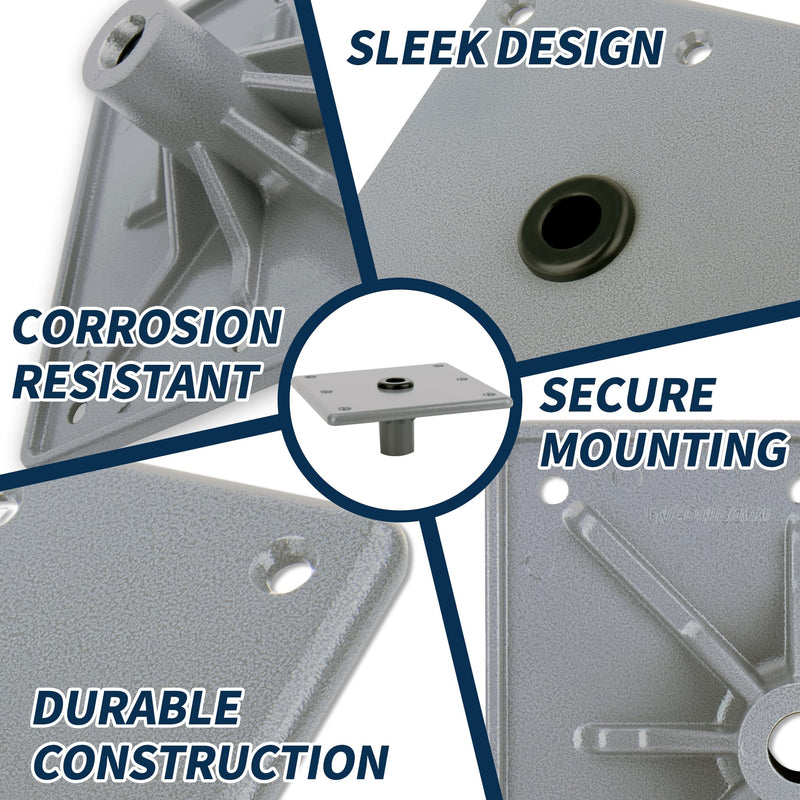 7" x 7"Boat Seat Base,Aluminum Jon Bass Boat Seat Mount for 3/4" Pin Post Socket, Heavy Duty Pedestal Base Bracket Plate Mounting Hardware 7"x7"Aluminum 1 Pack