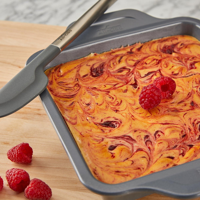 All-Clad Pro-Release Nonstick Square Baking Pan 8x8 Inch Oven Safe 450F Half Sheet, Cookie Sheet, Muffin Pan, Cooling & Baking Rack, Round Cake Pan, Loaf Pan, Baking Pan Grey 8 X 8 inch