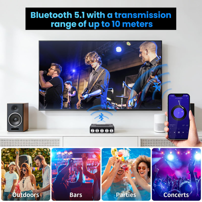 Bluetooth Audio Amplifier Board, ZK-TB21PRO 2.1CH 50W×2+145W Subwoofer Amp | with USB Lossless Decoding, SOP8/DIP8 Dual Package, Mic & Subwoofer Expansion Ports, Enhanced Heat Sink