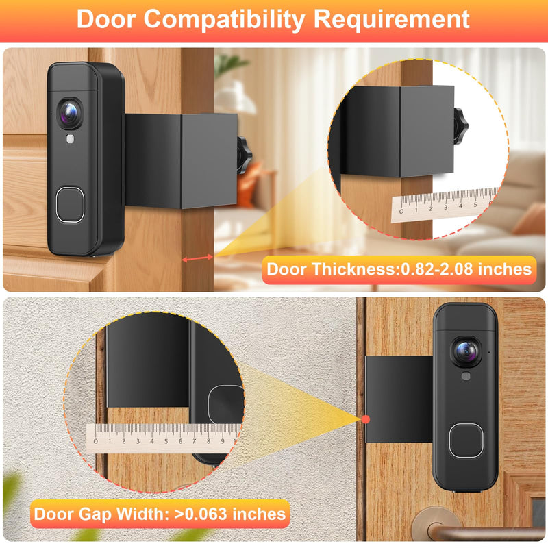 Anti-Theft Doorbell Mount Compatible with Blink Newest 2026 Battery Doorbell 2K+, No Drill Doorbell Camera Mount, Wireless Video Doorbell Mounting Bracket for Apartment Rental, Not for Security Door Black