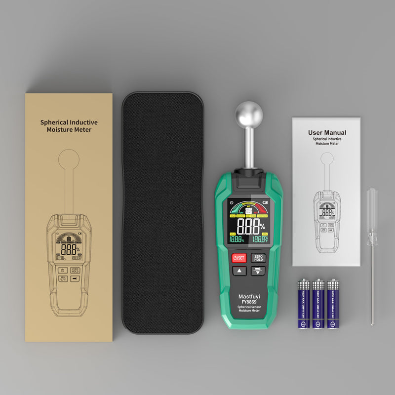 Pinless Wood Moisture Meter,Non-Destructive Depth 5-40mm for Wood & Walls | Digital Moisture Detector Built-in Flashlight for Concrete, Floors Piness