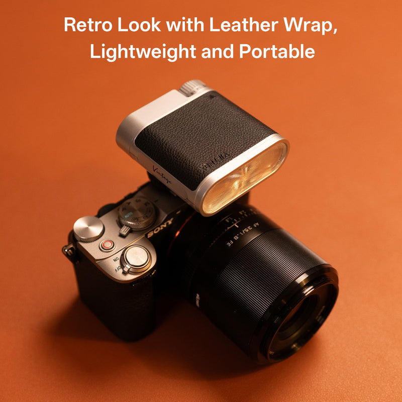 VILTROX 24W/s Retro Flash for Camera, 0.1-1.5s Recycle Small Camera Flash, 800mAh On Camera Mini Flash GN12 with 7 Levels, S1/S2 Optical Control for Sony Fujifilm Canon Nikon Olympus (Z1+)