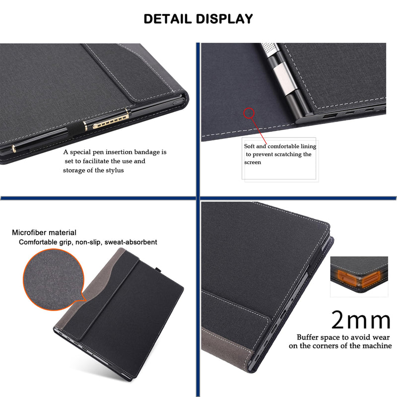Laptop Case Cover for HP Envy x360 2-in-1 Laptop 16-ad 16z-ad 16-ac 16t-ac & for HP Zbook Firefly 16 Inch G11,Separable PU leather Protective Bag Accessories with thermal vent (Dark Grey) Dark Grey