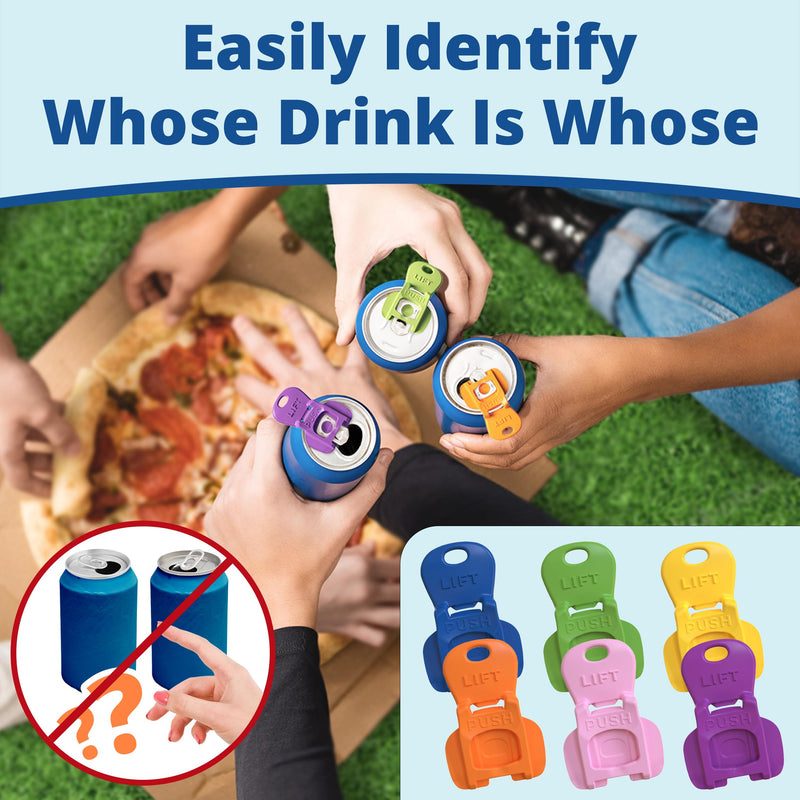 Complete Cover Easy Tab Opener New and Improved 12PK Beverage Barricade 2.0 by Avant Grub. Colorful Drink Can Protector Cap for Soda, Beer, Coke Shields From Bugs, Bees, Dust at the Party, BBQ, Beach 12 Pack