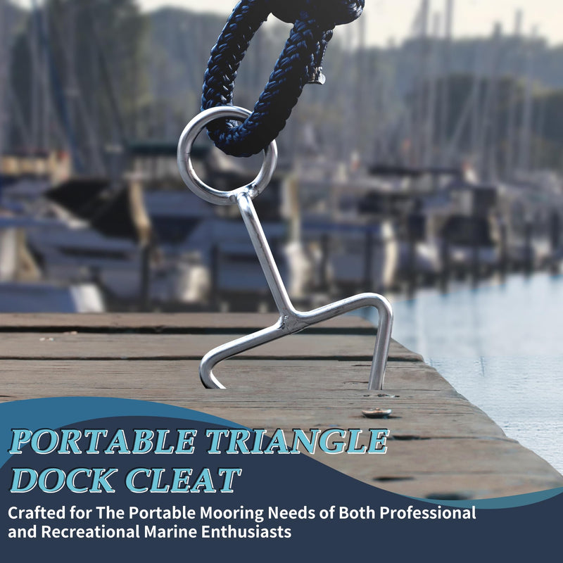 SHENGHUISS Portable Dock Cleats 316 Stainless Steel Boat Dock Cleats, No-Tool Mooring Cleat for Docks/PWC/Canoes/Most Ropes ect (1 Pack/2 Pack/4 Pack) 2 Pack