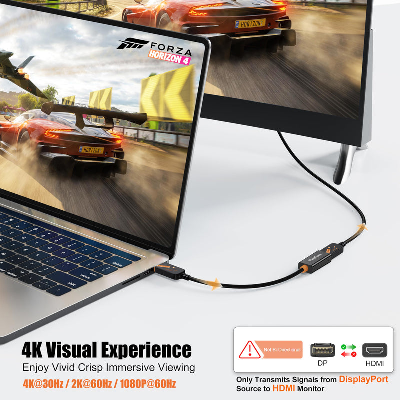 DP to HDMI Adapter, 5-Pack, 4K, 10.2Gbps, DP 1.2 to HDMI 1.4 | Uni-directional Male to Female. Plug & Play. Compatible with Monitor, Laptop, PC, Projector, and TV. Black