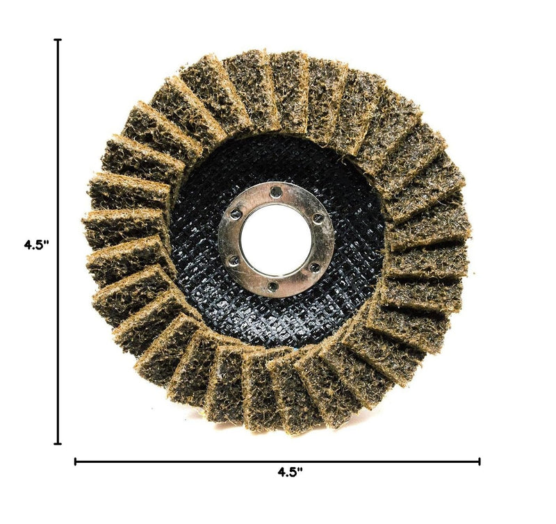 Benchmark Abrasives 4-1/2" x 7/8" Surface Conditioning Type 27 Flap Discs 4 1/2 for Angle Grinder, Sanding Discs for Blending and Polishing - Grinding Wheels 4 1/2 inch - (5 Pack) Coarse Grit