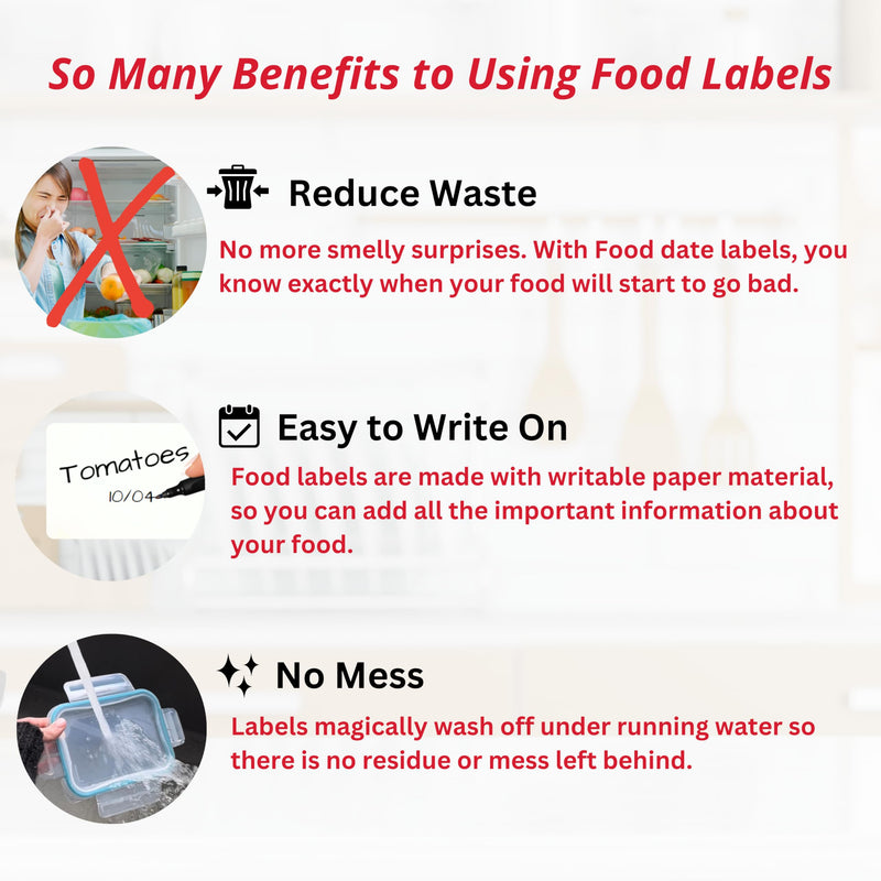 2x3 Dissolvable Food Labels, 500 Label Stickers, Bottle Labels for Storage Bins, Sticker Labels for Food containers, (500, Blank) White 500 Count