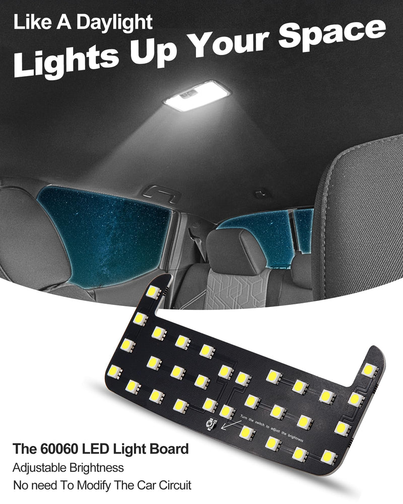 LED Light,Interior Dome Lighting Upgraded Accessory,6000K Pure White Light,Brightness Can Adjust,For Toyota Tacoma(3rd Gen,2016-2023),FJ Cruiser,4Runner,Rav4,Camry,Corolla,Highlander,Prius White Light (840 Lumens)