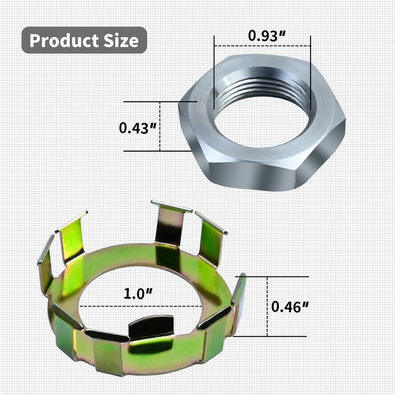 Vanshly，6-191 6-190 Trailer Wheel Axle Nuts and Retainers Compatible With 2K To 8K Dexter Axle