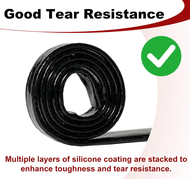 5/8" ID Heat Shielded Fire Sleeve Thermo Armor Silicone Coated Fiberglass Heat Protection w/ 4 Clamps for Automotive Hose Lines & Electrical Wiring - Black 5FT 5/8'' ID - 5FT