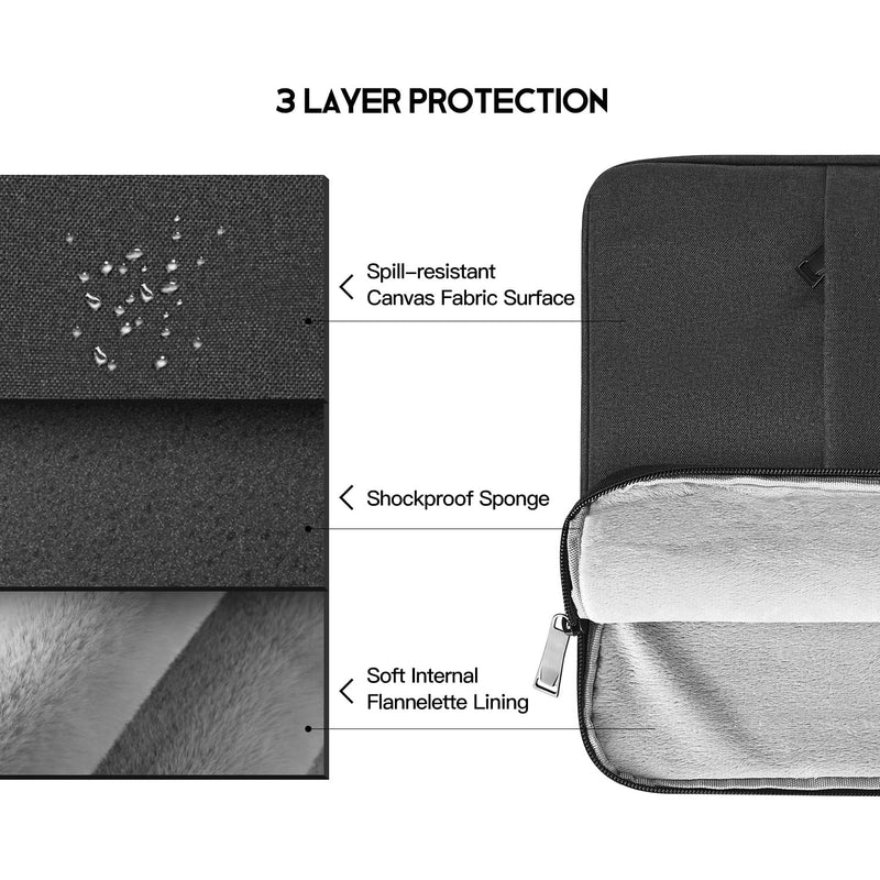 CaseBuy MacBook Pro 16 inch Sleeve Protective Case for 16-inch New MacBook Pro M3/M2/M1 Pro/Max A2991 A2780 A2485 A2141 2024-2019, Water-Resistant Laptop MacBook Bag with Accessory Pocket -Black 16-inch for MacBook Pro Black