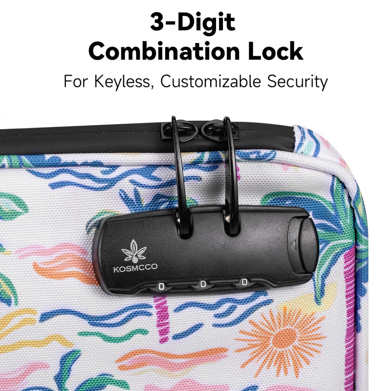 KOSMCCO Beach Locking Bag, Portable Safe, 9x7.5 Inch, Beach Day | Anti-Theft Design, Security Cable Included, Holds Phone Wallet and Keys, Ideal for Beach Pool Cruise and Travel