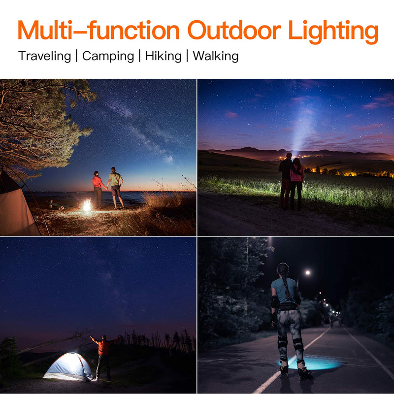 BUYSIGHT Rechargeable Spotlight, 1000,000 -Lumen Spot Lights Hand held Large Flashlight Handheld Spotlight Lightweight and Super Bright Flashlight (Aluminium_Alloy Black) Aluminium_Alloy Black