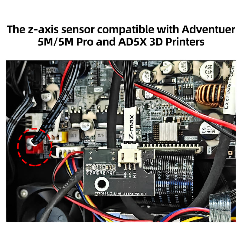 Immdinogo Z-axis Sensor Kit for Adventuer 5M/ 5M Pro AD5X: PCB Board Replacement with Cable for AD5M Auto Levelling 3D Printer Accessories