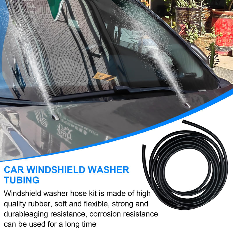 13 Pcs Car Windshield Washer Hose 4M Washer Fluid Hose with 12 Pcs Hose Connectors for Most Car Windshield Washer Tubing