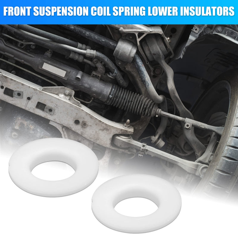 X AUTOHAUX 2 Pcs Front Lower Suspension Coil Spring Insulator E8TZ-5414-B for Ford F150 F250 F350 Super Duty Lower Spring Insulator Upper Bracket Insulator RWD Model Only