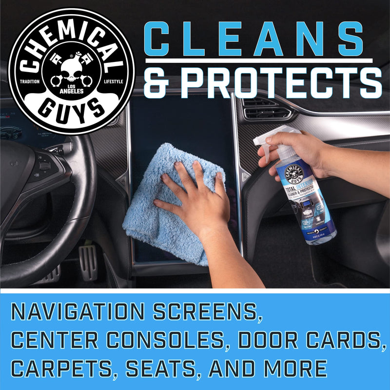 Chemical Guys Total Interior Cleaner & Protectant, Cleans & Protects Leather, Vinyl, Plastic, Rubber & Glass Streak-Free Finish for Cars, Trucks, SUVs, RVs & More - 16 oz 16 Fl Oz (Pack of 1) Fresh