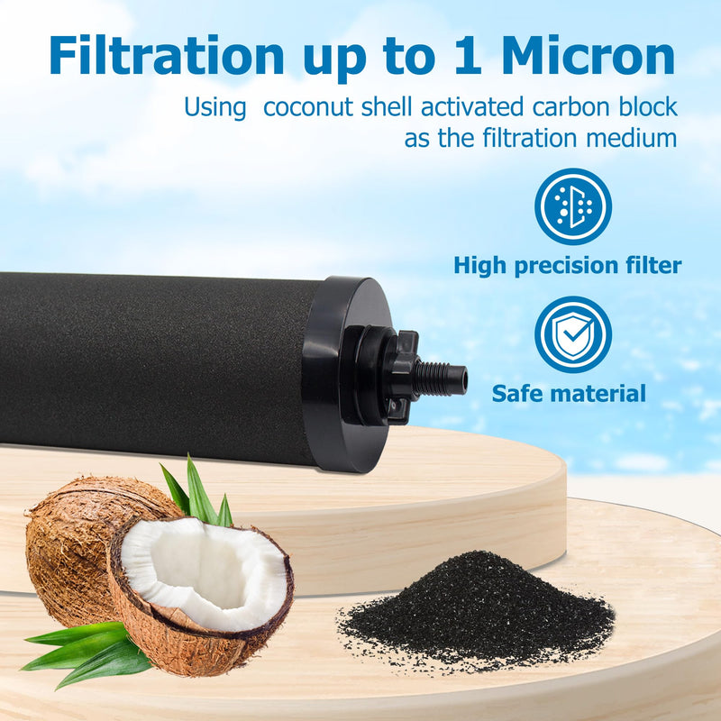 Gravity Water Filter Replacement, Black Filters, Pack of 2 | Compatible with Gravity Water Filter System including Travel, Big, Royal, Imperial, Crown Series Carbon Filters (2 Pack)