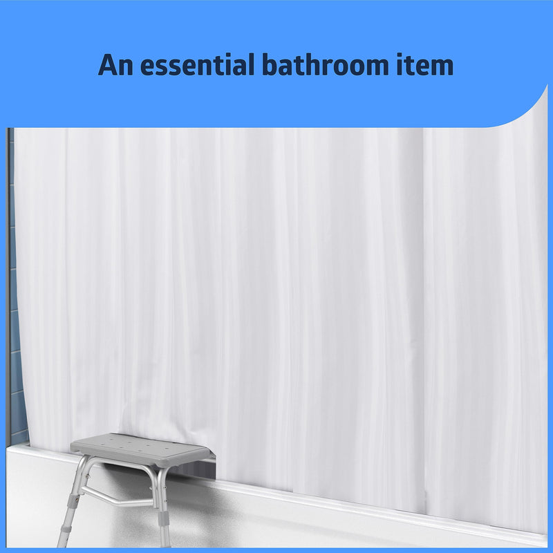 Medline Transfer Bench Shower Curtain, Standard Size, Machine-Washable, White, for Senior, Elderly, Disabled, or Adults and Patients, 1 Ct.