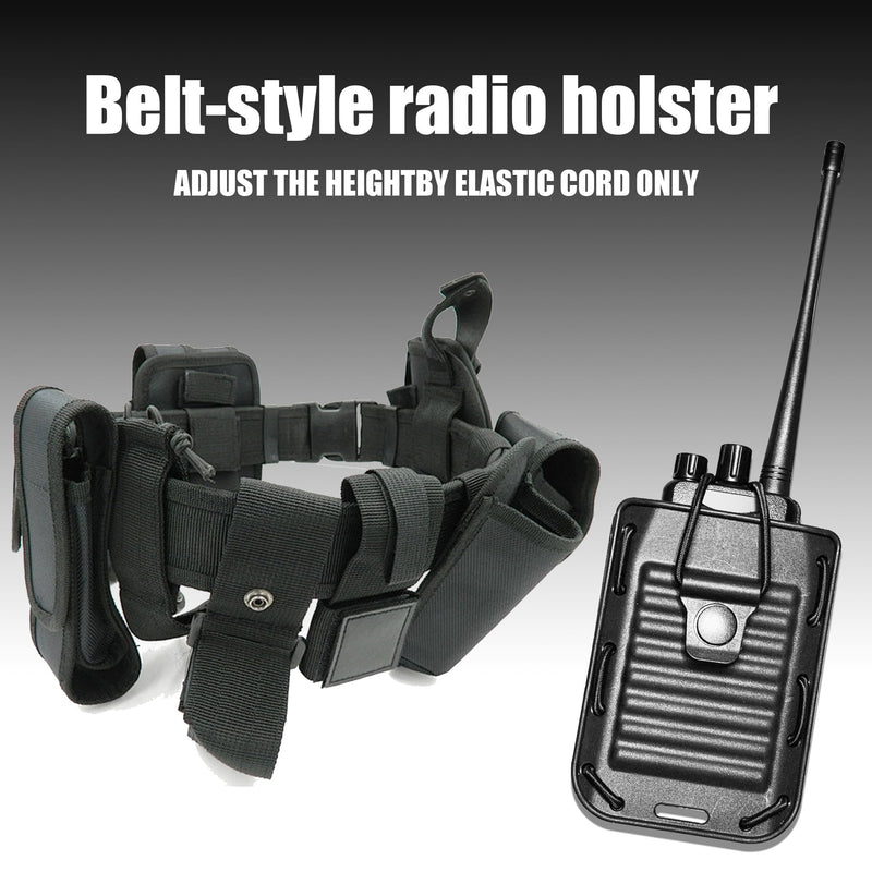 Radio Holster Holder, Walkie-Talkie Case with Duty Belt & MOLLE Vest Clip | Two Ways Polymer Radio Pouch Interphone Carrier Sheath for Police Law Enforcement Security Firefighter Rescue EMS EMT
