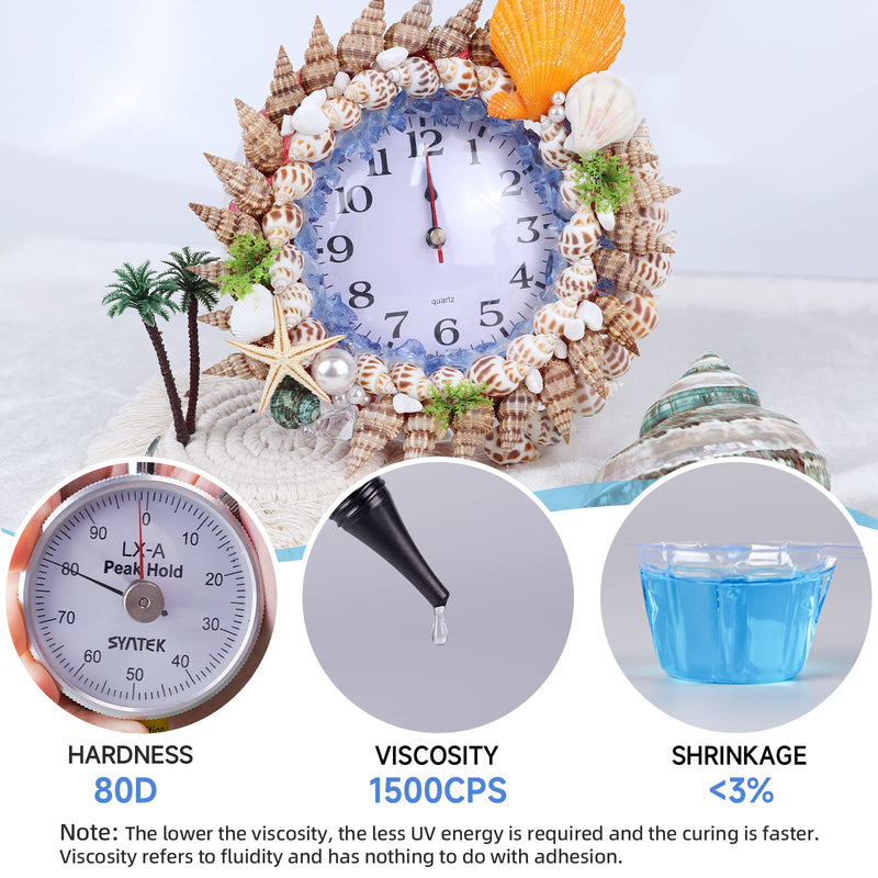 Bundle Set of UV Resin Kit with UV Flashlight and Upgraded 500g Crystal Clear UV Resin