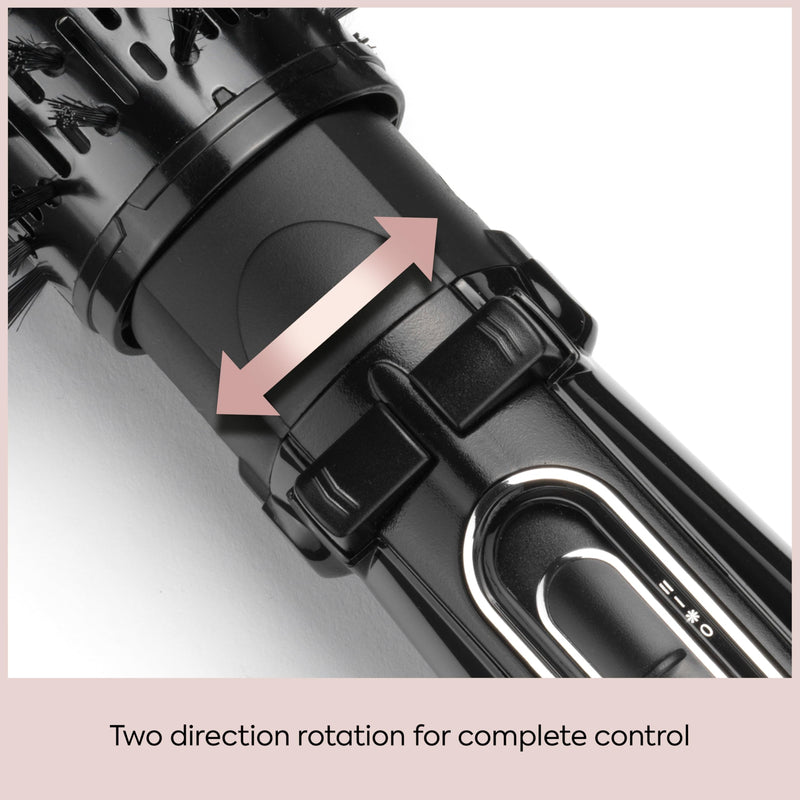 BaByliss Big Hair Rotating Hair Dryer Brush - Dry and Style in One Step, 2 Speeds & Alternating Directions, Ionic Frizz-Control, 50mm Barrel, Black, 2885U 2885U - UK PLUG