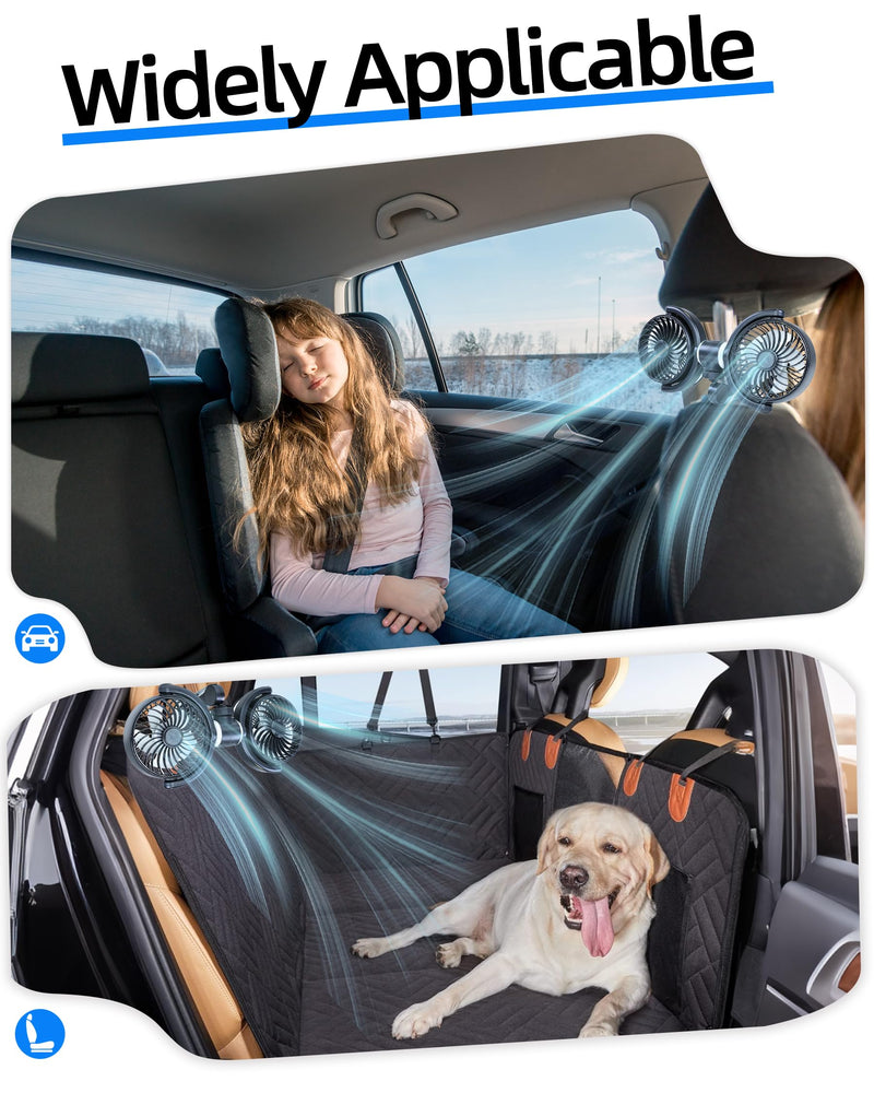 CONPEX Fan for Car Back Seat, Car Fan for Baby Rear Facing, Quiet Brushless Motor, 3-Settings, 360°Rotatable, 5a/2v Usb Carseat Fan for Vehicles Suv Rv
