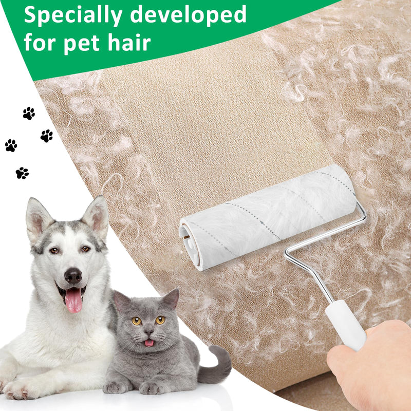 360 Sheets Lint Rollers for Pet Hair, Large Lint Roller with 4 Refills | 16cm Large Lint Roller, 90 Sheets per Roll, Clothes Roller Sticky for Dust & Fluff from Clothes, Furniture, Carpet 360 Sheets + 1 Dispenser (16cm)