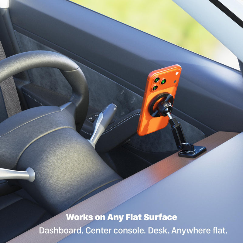 Fits MagSafe Car Mount Magnetic Phone Holder for Dashboard of Cars | All Metal, Nano-Adhesive, Strong Magnets,Flexible 3 Axis, 360° Rotation, Dash Dashboard and Screen For All Phones