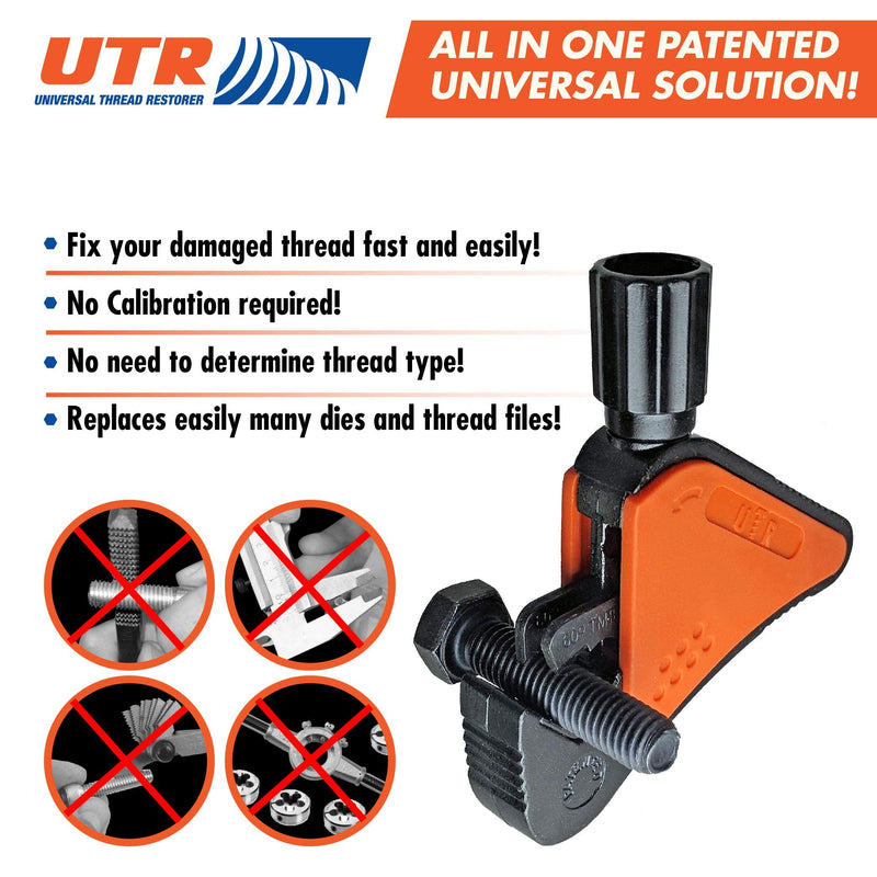  [AUSTRALIA] - Universal Thread Restorer. External Thread Repair Tool. Easily Replaces hundreds of Dies. Automatically chases threads within range 5/32" - 1/2",4-13 mm. All In One Patented Universal Solution!