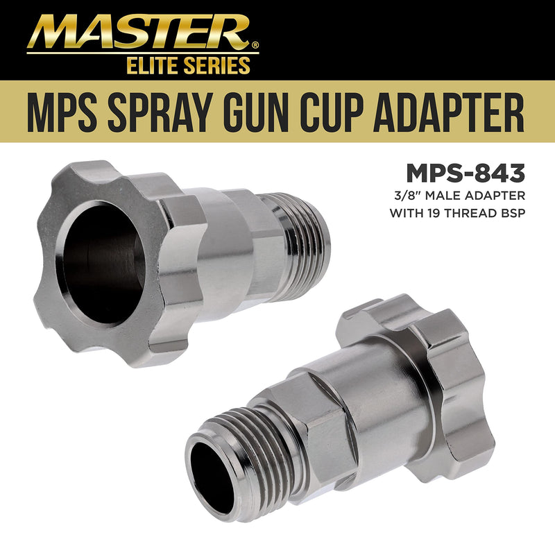 Master Elite Paint System MPS Spray Gun Cup Adapter 843 - Converts Full-Size Devilbiss Spray Guns, GTI, GFG, Finishline for Master Elite Paint System MPS Disposable Spray Gun Cup Liners & Lids