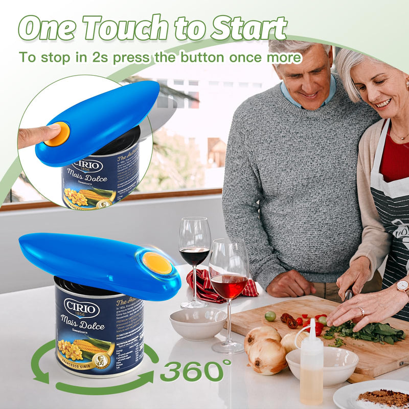 Electric Can Opener, Automatic Hands Free, Kitchen Whisk Wisks for Cooking, Blending, Whisking, Beating, Stirring with Silicone Spatulas Red Round Plastic Food Storage Replacement Lids (blue) Blue