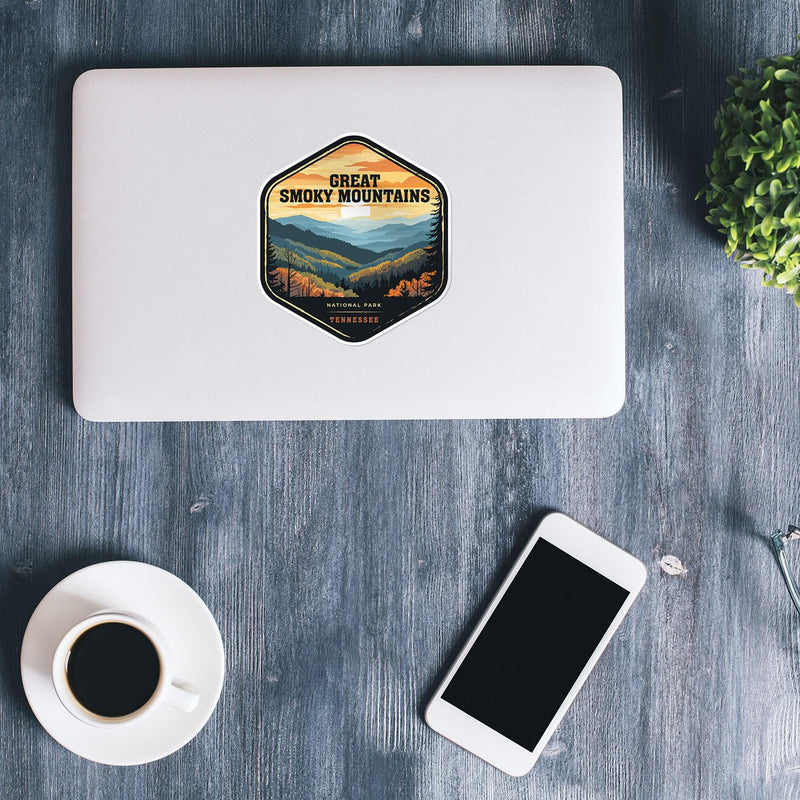 Great Smoky Mountains National Park Sticker - Waterproof Vinyl Decal for Car Bumper, Laptop, Water Bottle, Wall, and Window, Size - 3'' Longer Side Great Smoky Mountains 3'' - longer side