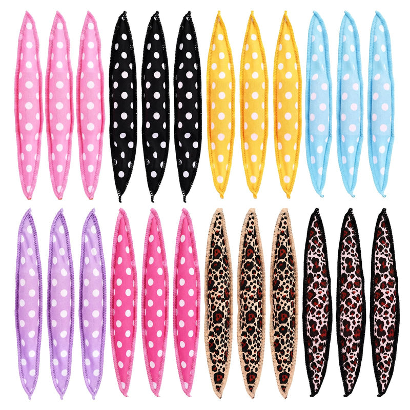 [AUSTRALIA] - 24 Pcs Hair Curler Rollers DIY Night Sleep Foam Hair Styling Tools Flexible Soft Satin Sponge Rollers Overnight Pillow Sponge Curler for Heatless Women Tousle Curly Hairstyle No Heat