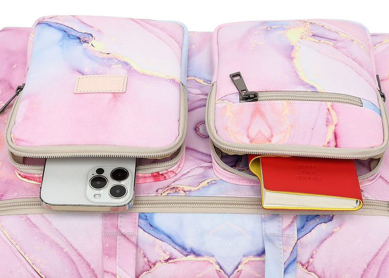 Ezrelia15-15.6 inch Laptop Shoulder Bag, for MacBook Pro 16, Hp Lenovo Dell 14 inch Waterproof Messenger Bag Case Sleeve 15 inch/15.6 inch Pink Marble