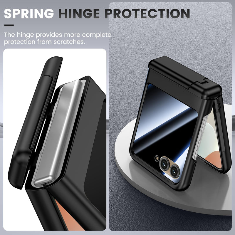 VEGO for Motorola Razr 2026/2025/2024 Case, Compatible with MagSafe | Hinge Protection & Kickstand & Privacy Screen Protector, Magnetic Slim Protective Hard PC Cover for Moto Razr 2026 - Black