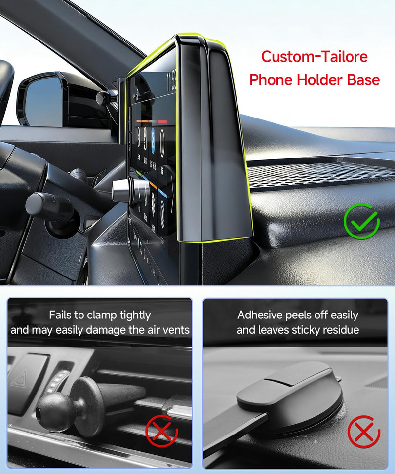 Qi2.2 25W Wireless Charger Car Phone Mount for Mercedes-Benz GLC 2016-2019 | C-Class 2015-2018, 7" Screen Magsafe Magnetic Accessories Fast Charging Cell Phone Holder Clip Compatible with iPhone Android