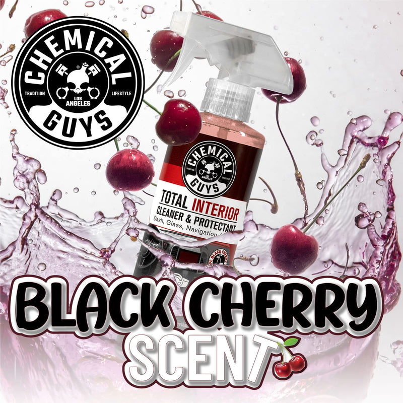 Chemical Guys SPI22516 Total Interior Cleaner & Protectant (Safe on Dash, Leather, Vinyl, Plastics, Trim, Glass, Fabric & More), 16 Fl Oz (Pack of 1) (Black Cherry Scent) 16 Fl Oz (Pack of 1) Black Cherry