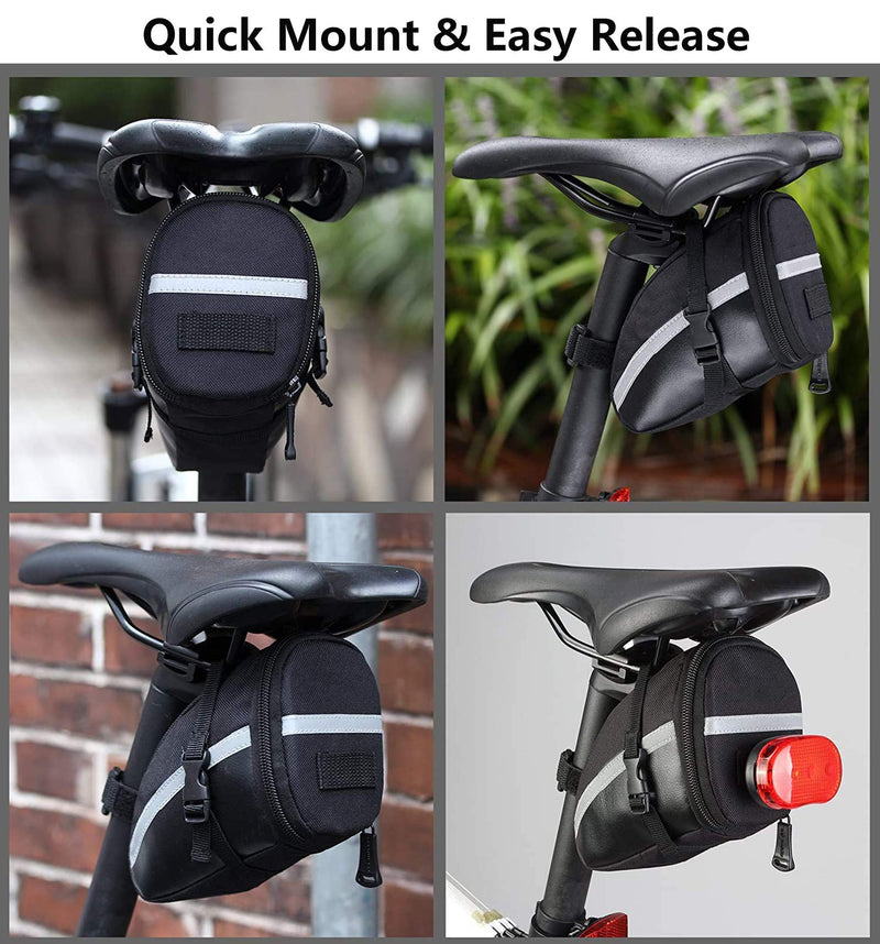 Bike Saddle Bag with Repair Tool Kits, Bicycle Saddle Bag with Repair Set, Bike Bag Under Seat, Bike Seat Bag, Bike Storage Bag with 16-in-1 Multifunction Tool Kits C