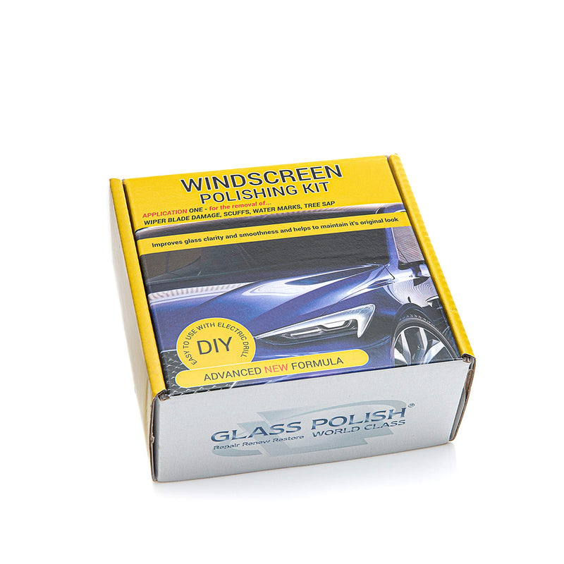 GLASS POLISH DIY 3” Windshield Polishing Kit for Car Glass Restoration, Remove Wiper Blade Damage, Fine Scratches, Haziness, and Water Spots, Restore Glass Clarity and Shine - GP21005 Glass Repair Kit