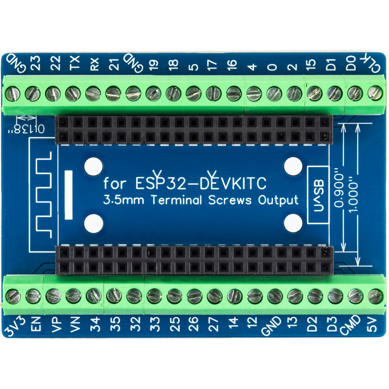 3pcs ESP32 Terminal Breakout Board 38 Pins GPIO Expansion Board Compatible for ESP32-DevKitC 0.9" or 1.0" Size Module