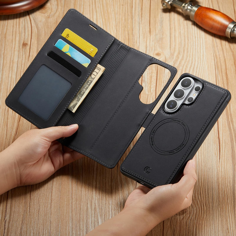 for Samsung Galaxy S26 Ultra Wallet Case, 2-in-1 Detachable Black | Magnetic Case Wallet, PU Leather Flip Cover with Card Holder & Wrist Strap, Detachable Wallet Phone Case, Black