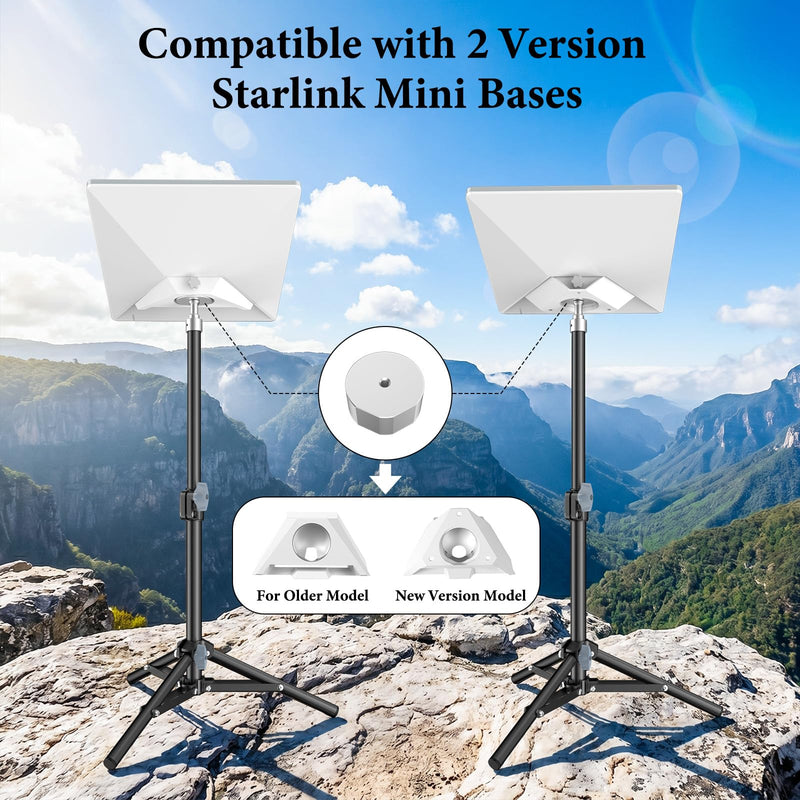 Tripod Mount with Adapter for Starlink Mini, 2 Level Adjustable Height,45-Degree Angle,Compatible with Starlink Mounting Kit,Starlink Mini Mount Adapter with Sturdy& Stability for Outdoor Camping,RV