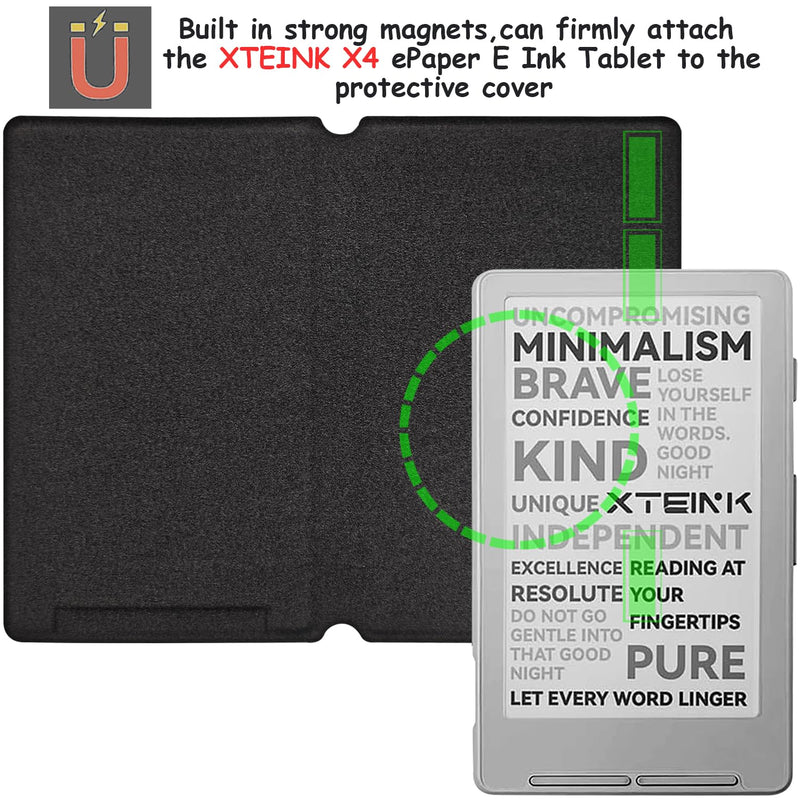 Magnetic Case Compatible with Xteink X4 4.3 Inch E-Book Reader, Ultra Thin Lightweight Leather Protective Cover with Magnetic Closure (Misty Forest) Misty Forest