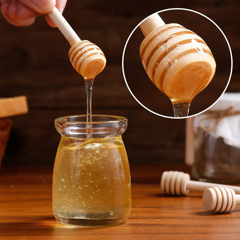 150 Pcs Honey Dipper Sticks, 3 inch Mini Wooden Honeycomb Stick, Small Honey Spoons Stirrer Stick for Honey Jar Dispense Drizzle Honey and Wedding Party Favors Gift 150 Pcs