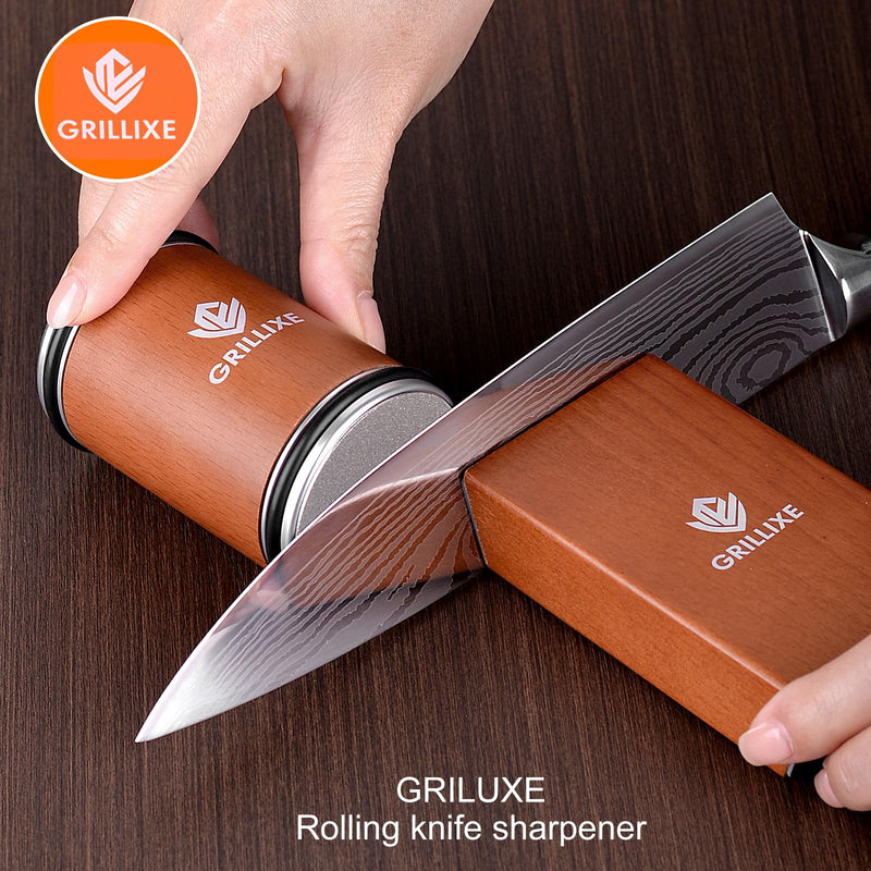 Ultimate Rolling Knife Sharpener Kit Premium Knife Sharpening Kit Includes 2 Extra Diamond & Ceramic Discs Magnetic Sharpening with 15° & 20° Angle Ideal for Knife Set Kitchen Knife Set