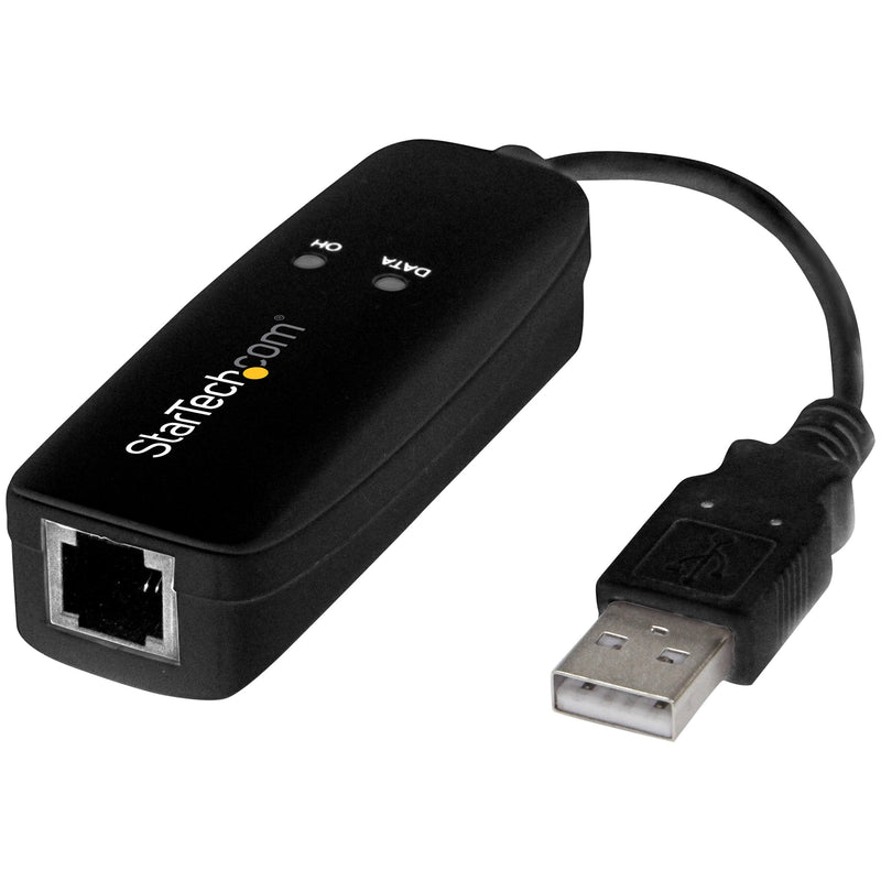 StarTech.com 56K USB Dial-up & Fax Modem - V.92, External - Hardware Based USB Modem - Transfer rates up to 56Kbps (data) / 14.4Kbps (fax)